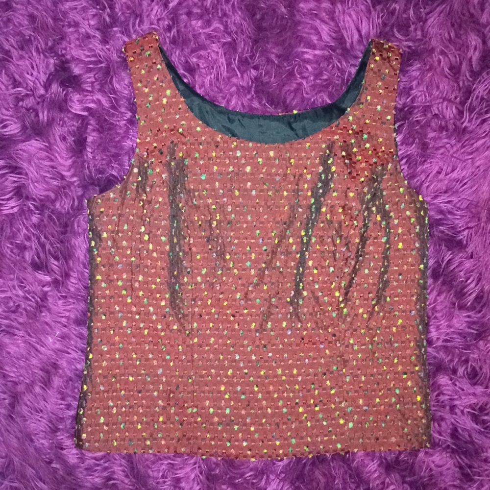 Red Weaved Tank Top